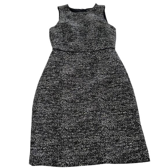 J‎ Crew Mercantile Dress Womens 4 Black White Gold Tweed Sleeveless Sheath - Picture 1 of 8